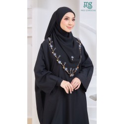 Black Bawal - Peach Embroidery