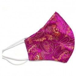 Pink face mask with golden brocade Pink face mask with golden brocade
