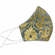 Silver face mask with golden brocade