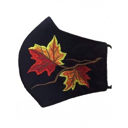 Embroidered face mask autumn leaves Embroidered face mask autumn leaves
