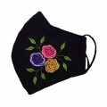 Embroidered face mask colorful flowers