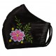 Embroidered face mask pink flowers