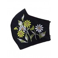 Embroidered face mask sunflowers