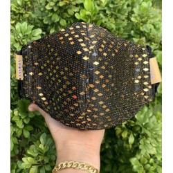 Glitter gold fabric face mask