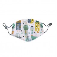 Kids washable face mask dinosaurs in the city