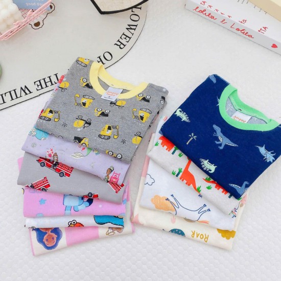LONG SLEEVES BABY KIDS CLOTHES SET 100% COTTON