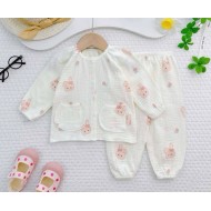 RUFFLE LONG SLEEVES LONG SET BABY GIRLS 100% COTTON BAMBOO 3Y-8Y