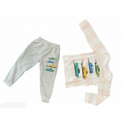 Kids boys cotton grey pajama set