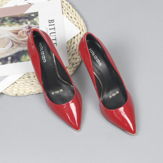 Premium Leather High Heel Red Color 102