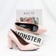 Premium Leather High Heel Pink Color 103