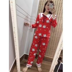 Women pajama red long sleeve