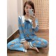 Women pajama blue long sleeve
