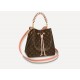 Premium leather bucket bag brown and white 117