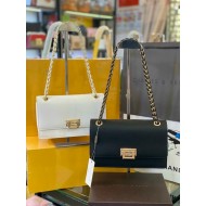 Premium leather sling bag black and white 119