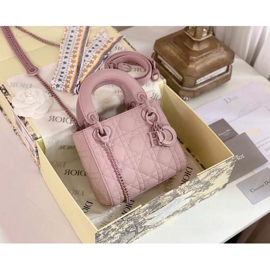 Premium leather sling small bag pink 124