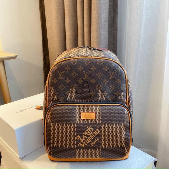 Premium leather pack bag brown model 102