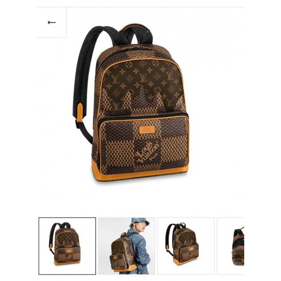 Premium leather pack bag brown model 102