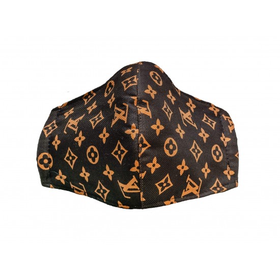 LV face mask brown logo