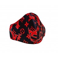 LV face mask red logo